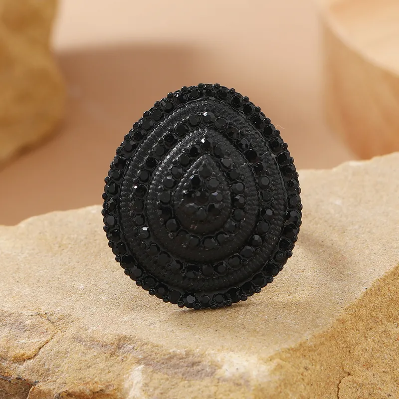 Black Spiral Statement Ring