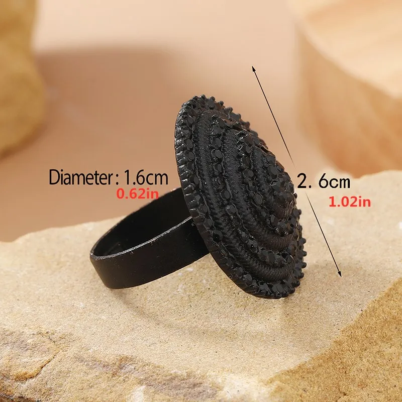 Black Spiral Statement Ring