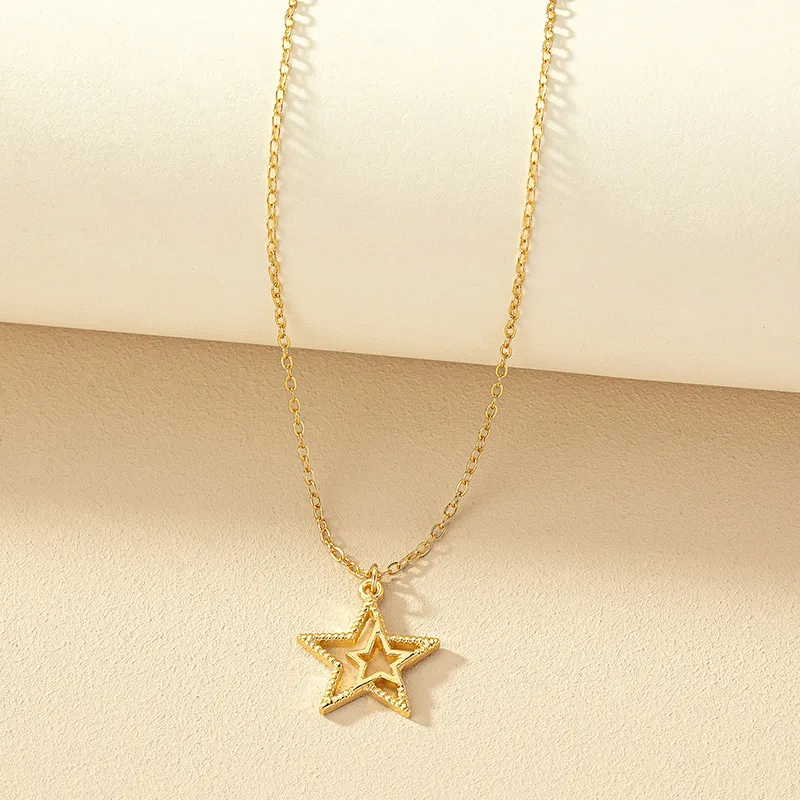 Gold-Tone Star Pendant Necklace
